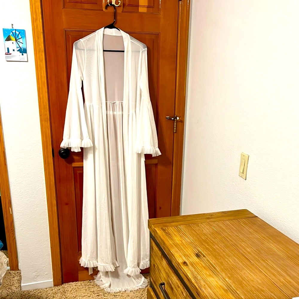 Elegant White Long Robe